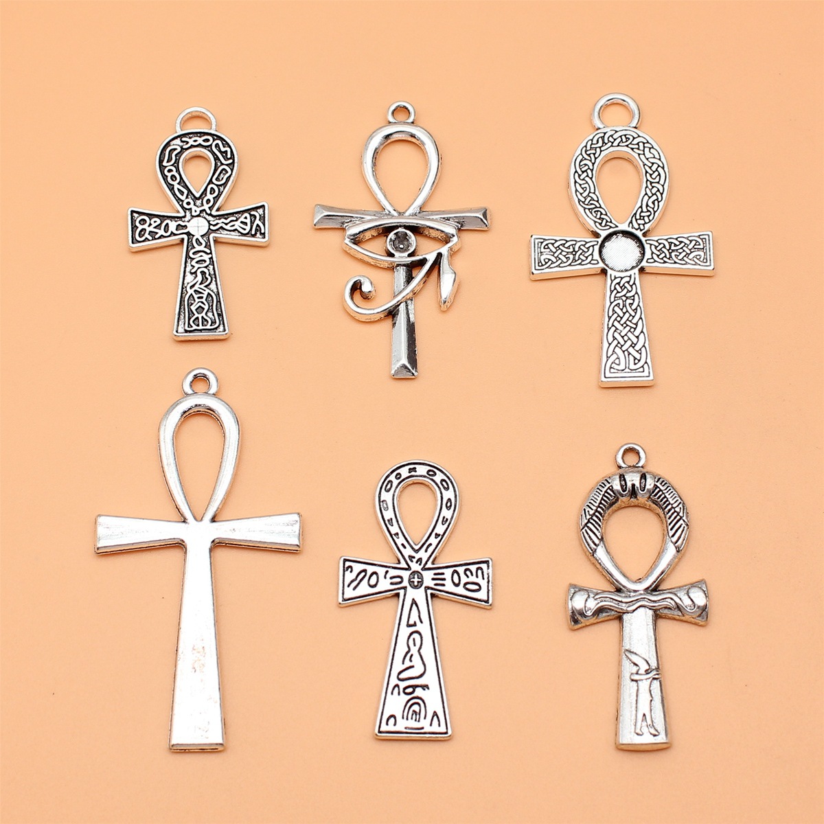 Vintage Fashion Collection - 6pcs Antique Silver Color Key Of