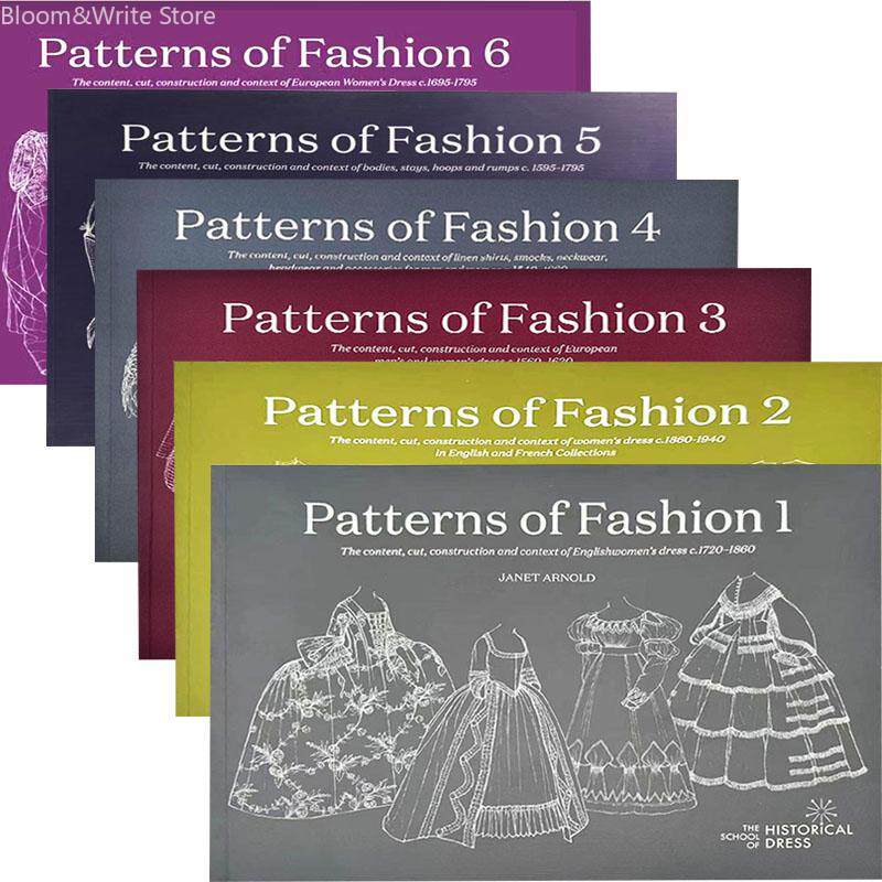 Vintage Fashion Patterns - Patterns of Fashion Vol.1-6, European Vintage