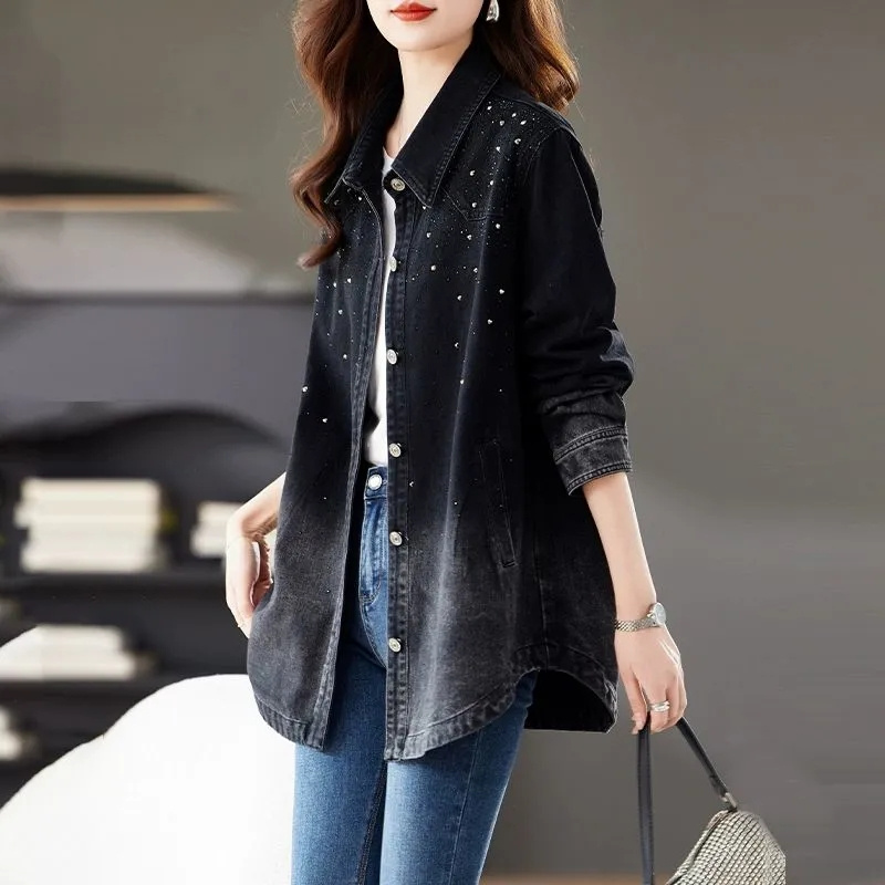 Femme Casual Patchwork Jeans B - Patchwork Jean Jacket ulasan dan harga
