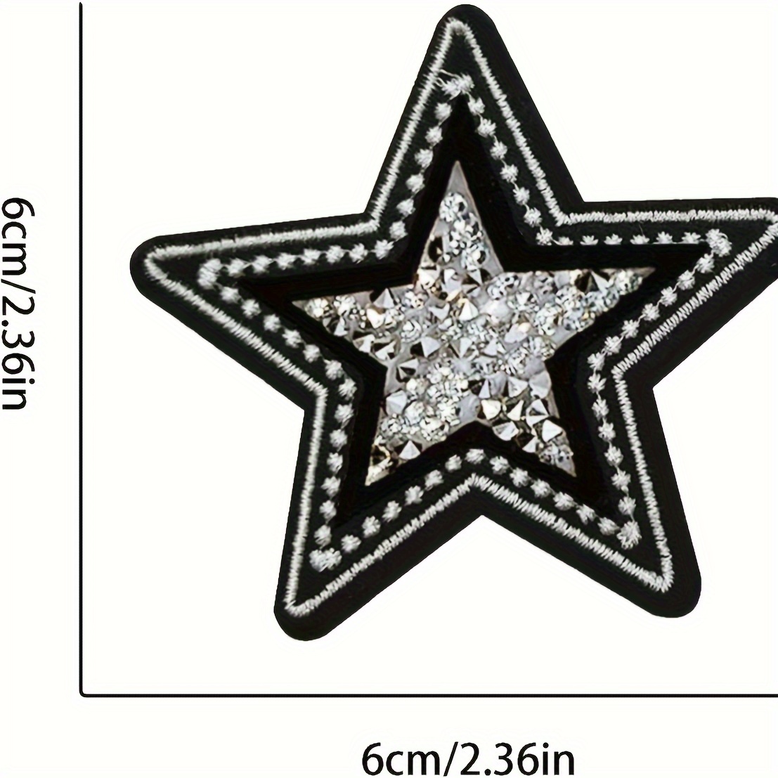 5 PCS Black and White Twinkle  - Patchwork Jean Jacket ulasan dan harga