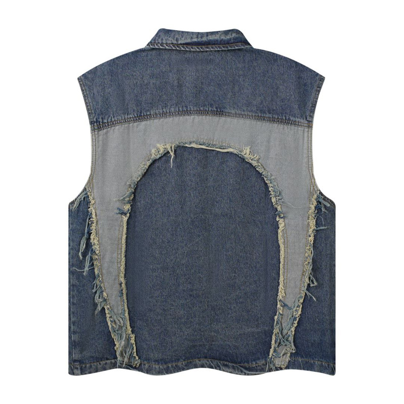 European and American mens Lap - Patchwork Jean Jacket ulasan dan harga