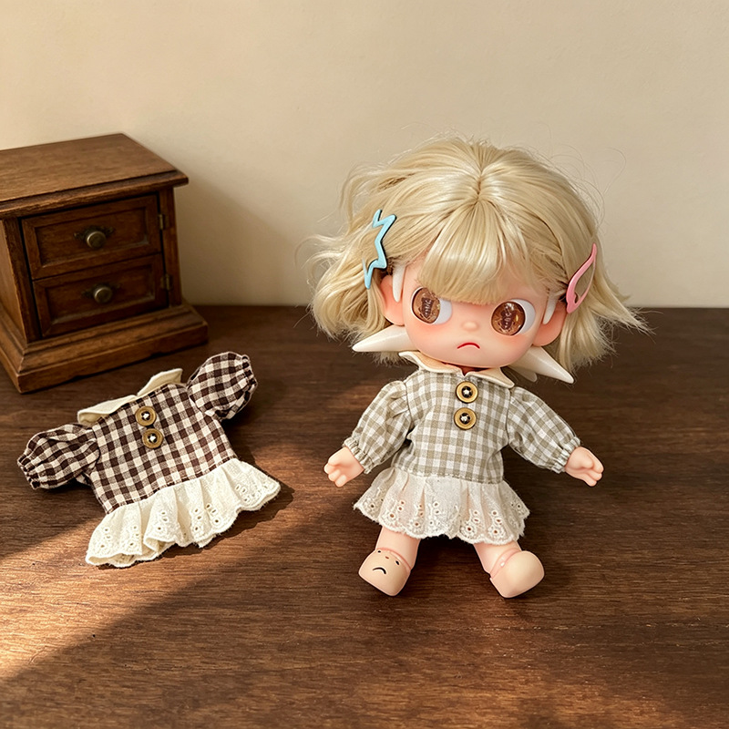 Vintage Sweet Plaid Doll Dress - Vintage Fashion Dolls ulasan dan harga