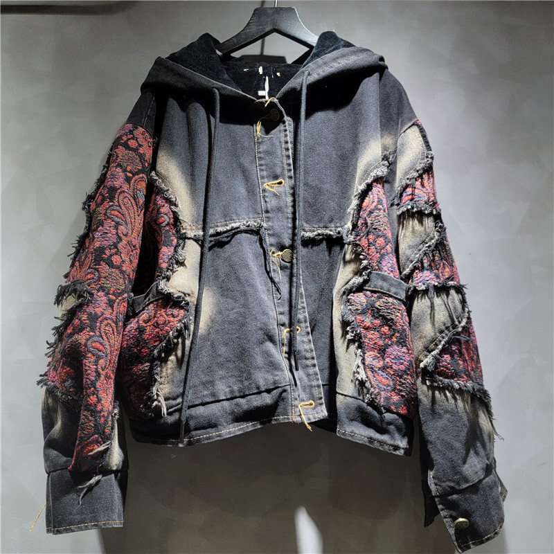WTHT Fashion Women's Wash Patc - Patchwork Jean Jacket ulasan dan harga