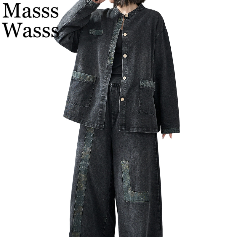 Masss Wasss 2026 Autumn Womens - Patchwork Jean Jacket ulasan dan harga