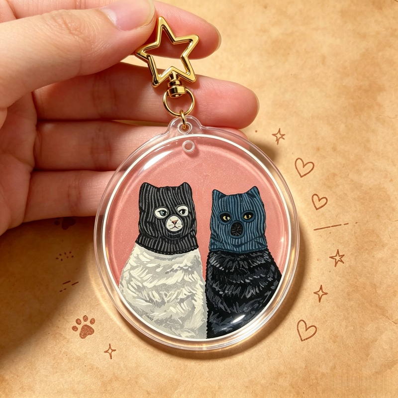 Serial Cuddlers Cat Acrylic Ke - Vintage Fashion Collection ulasan dan harga