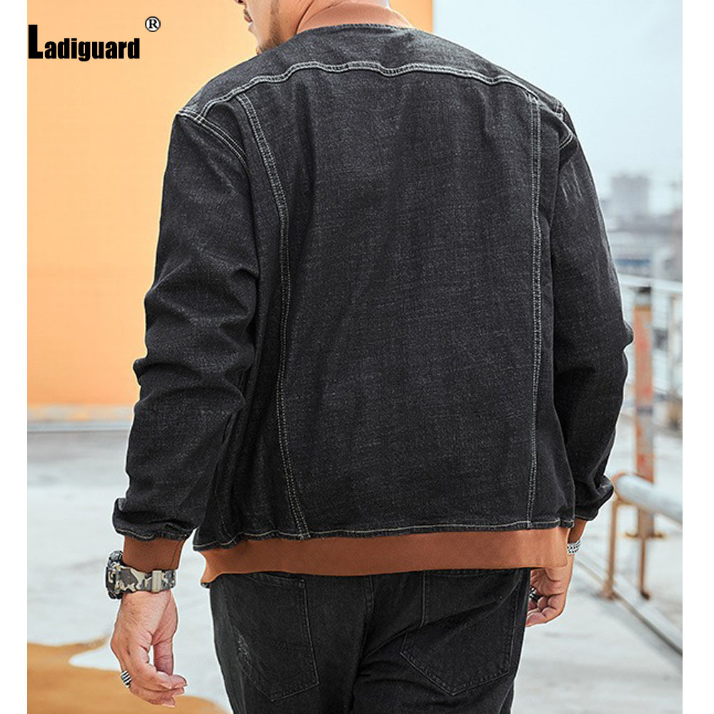 Ladiguard Plus Size 7xl Mens P - Patchwork Jean Jacket ulasan dan harga