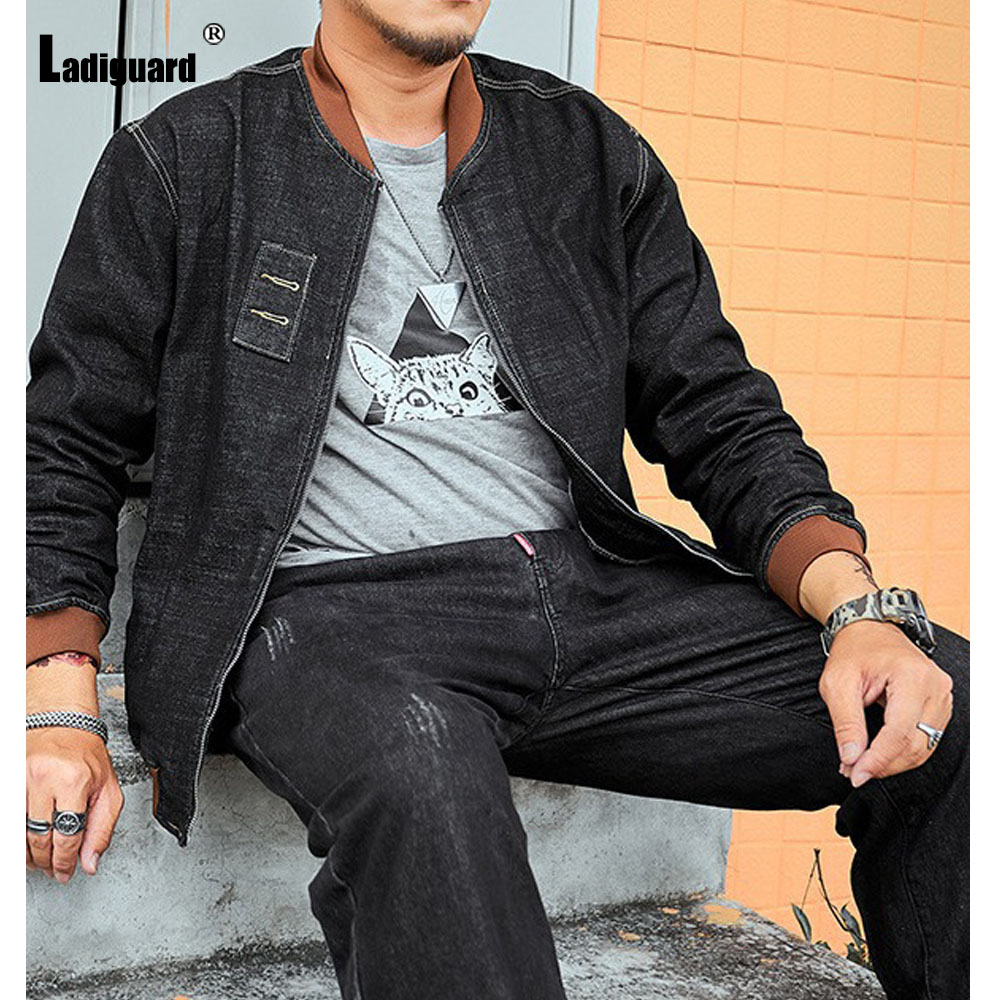 Ladiguard Plus Size 7xl Mens P - Patchwork Jean Jacket ulasan dan harga