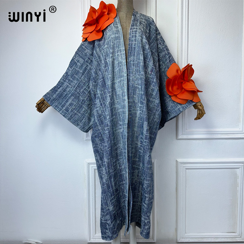 WINYI Kimono Catwalk model was - Patchwork Jean Jacket ulasan dan harga