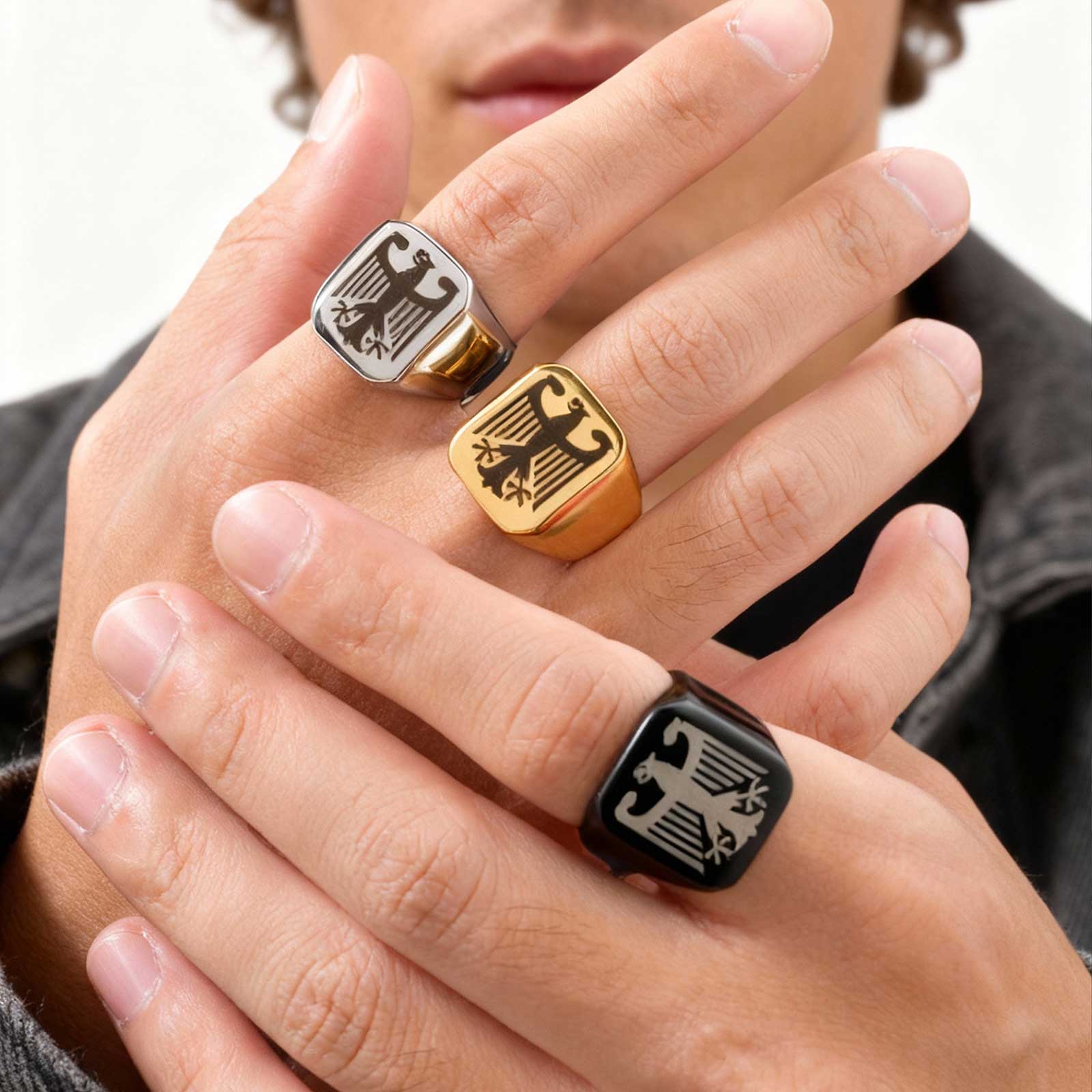 Custom Flying Hawk Eagle Ring  - Vintage Fashion Logo ulasan dan harga