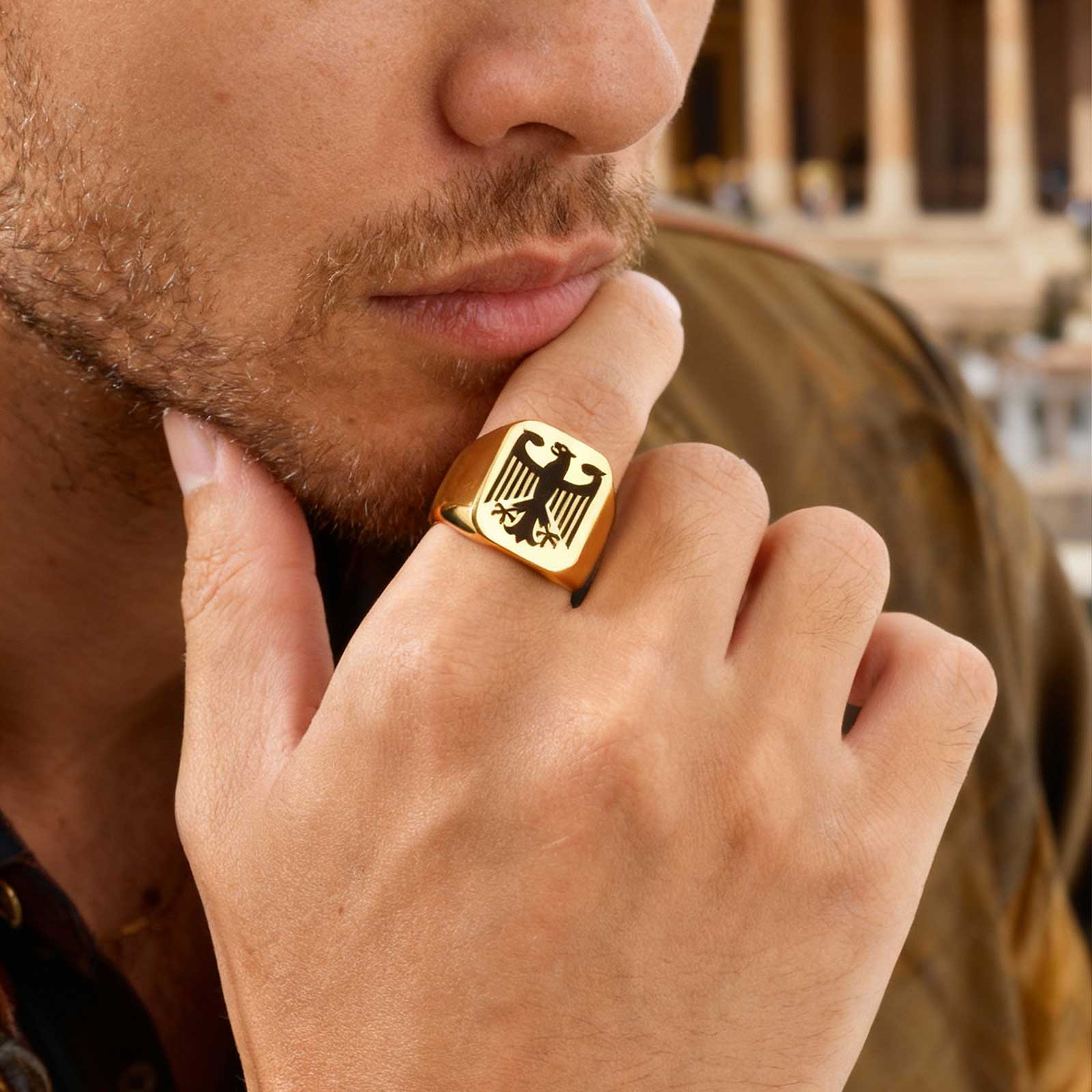 Custom Flying Hawk Eagle Ring  - Vintage Fashion Logo ulasan dan harga
