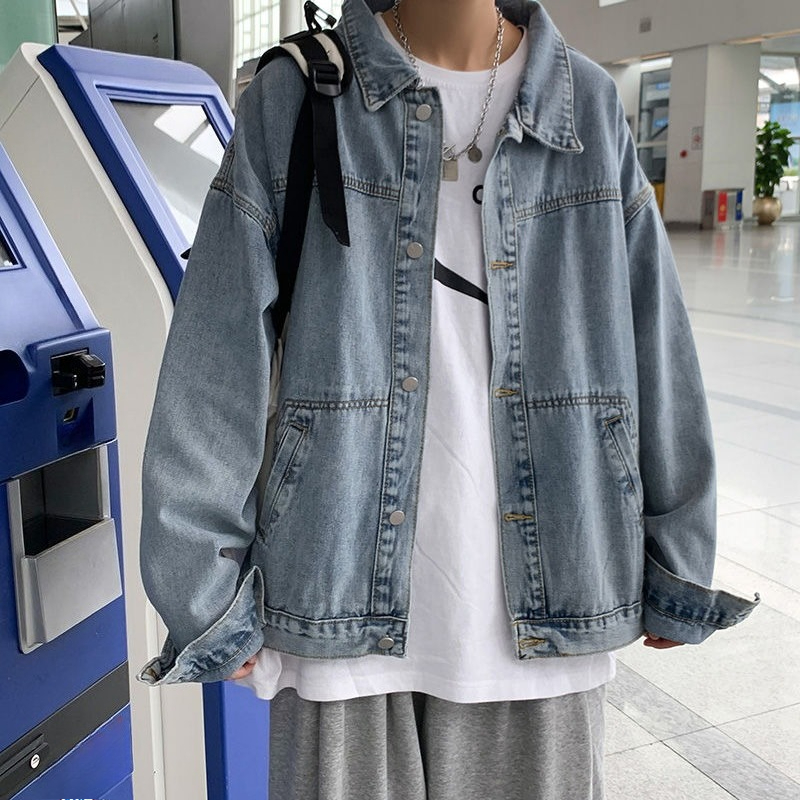 Winter 2025 Male Jean Coats Cl - Patchwork Jean Jacket ulasan dan harga