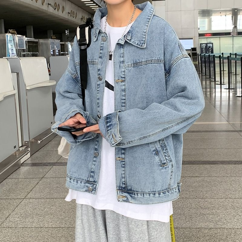 Winter 2025 Male Jean Coats Cl - Patchwork Jean Jacket ulasan dan harga