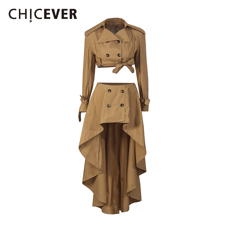 CHICEVER Khaki Spliced Lace Up - Vintage Fashion Pieces ulasan dan harga