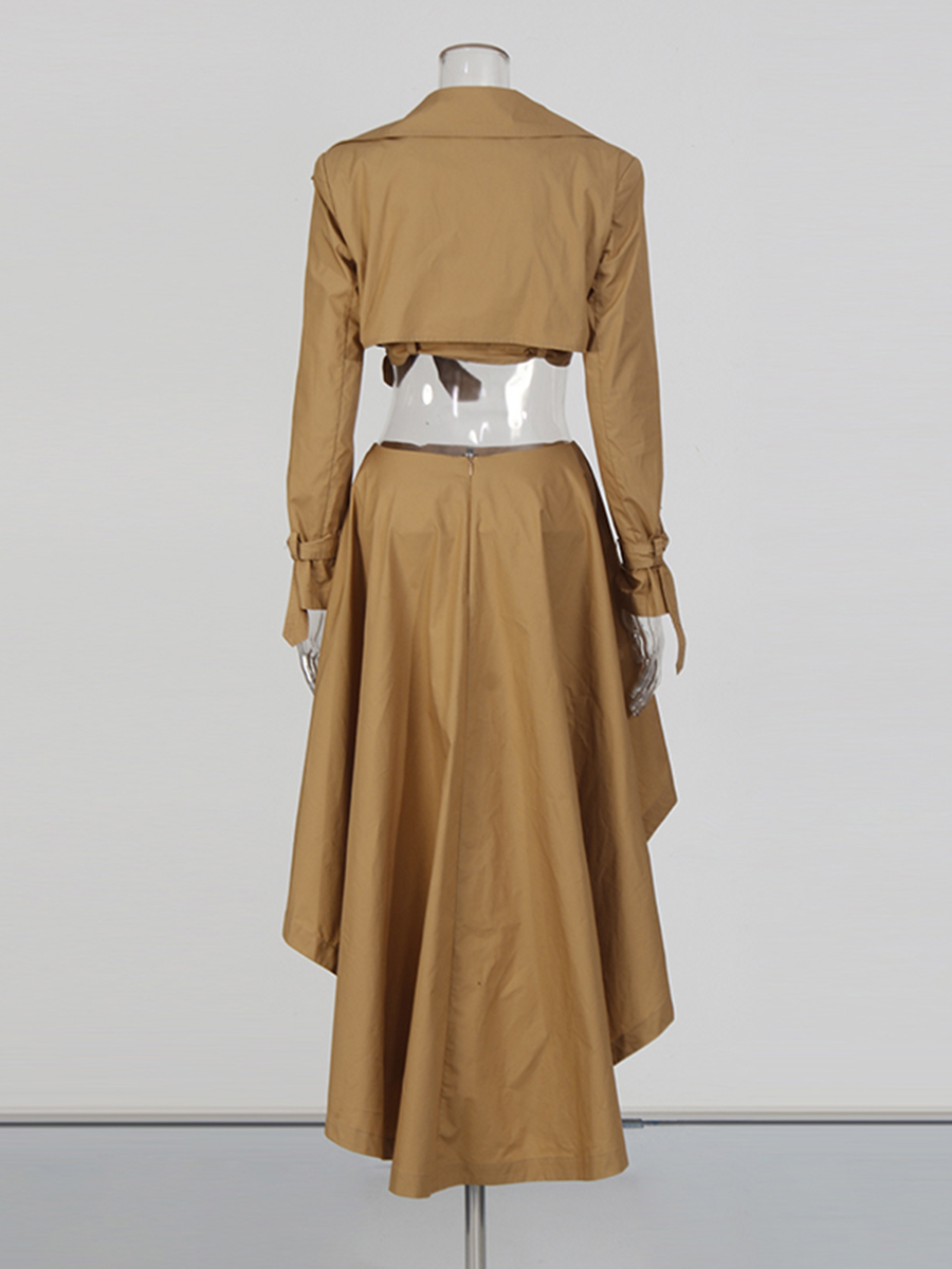 CHICEVER Khaki Spliced Lace Up - Vintage Fashion Pieces ulasan dan harga