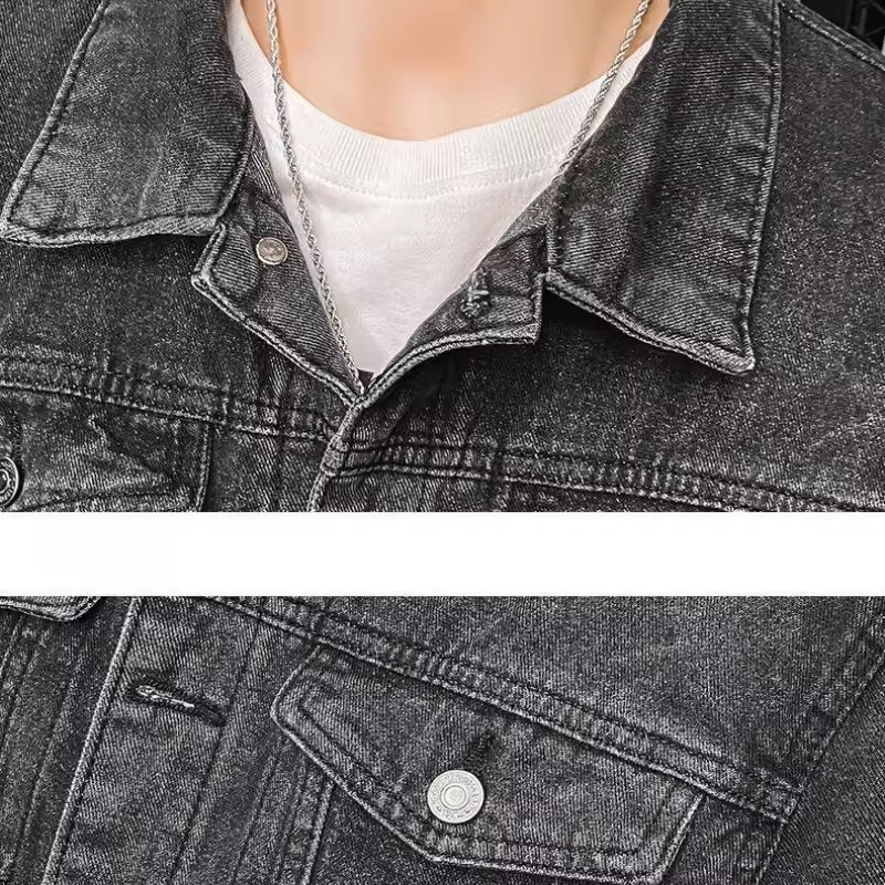 America Vintage Heavy Wolf Emb - Patchwork Jean Jacket ulasan dan harga